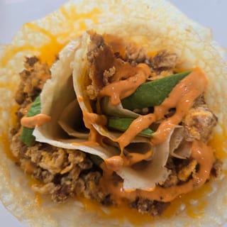 Eggs, Chorizo & Avocado Crepe