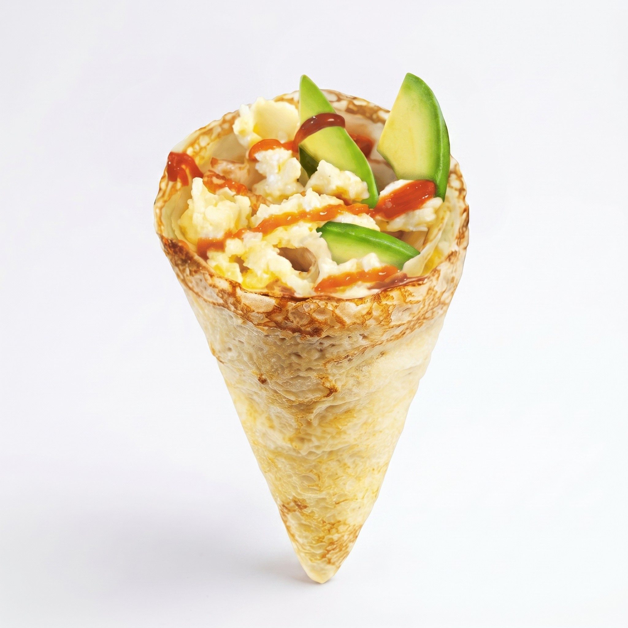 Eggs Goat Cheese & Avocado Crêpe.