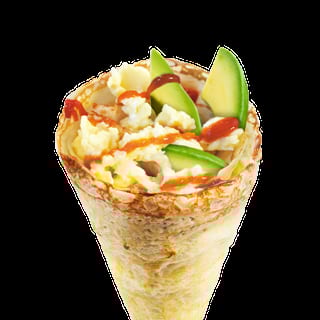 1. Eggs Goat Cheese & Avocado Crepe