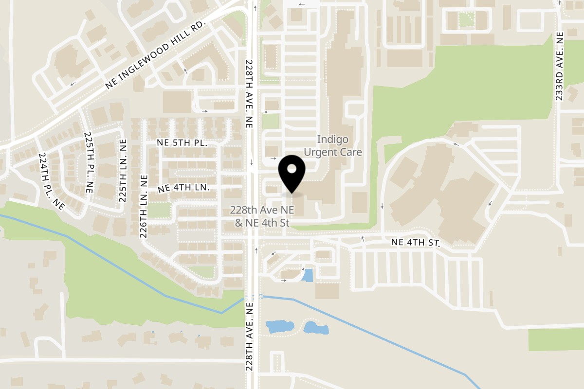 Map showing the location of Eight Turn Crepe Sammamish WA on 470 228th Ave NE in Sammamish